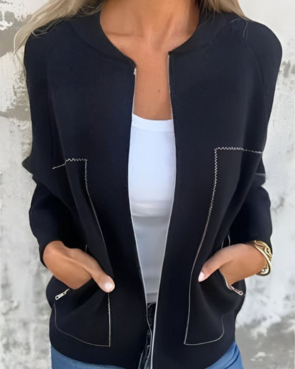 Women's Zip-Front Jacket with Side Pockets – Sile