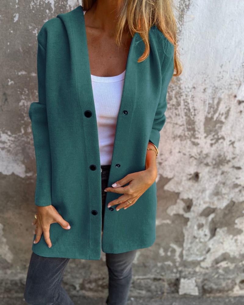 Women's Longline Hooded Coat – Nora – Green