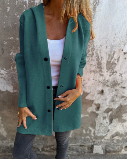 Women's Longline Hooded Coat – Nora – Green