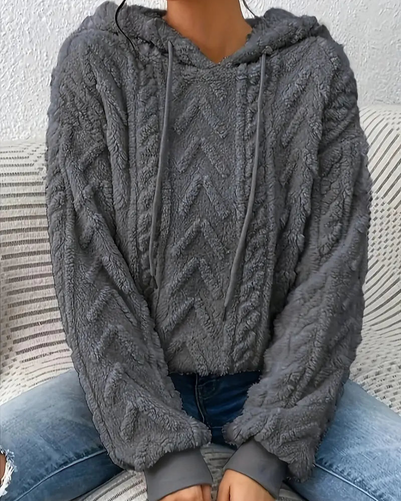 Women's Sherpa Hooded Sweatshirt – Bia – Lead Gray