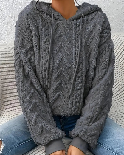 Women's Sherpa Hooded Sweatshirt – Bia – Lead Gray