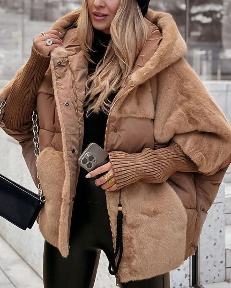 Women's Hooded Puffer Jacket – Raina – Brown