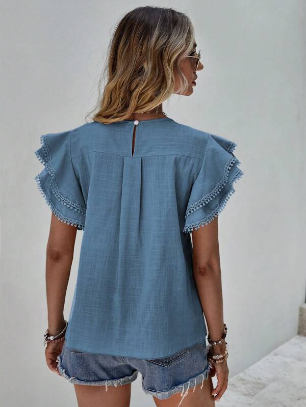 Women's Short-Sleeve Ruffle Shirt – Jolene – view 2