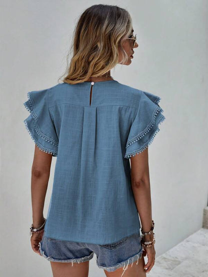 Women's Short-Sleeve Ruffle Shirt – Jolene – view 2