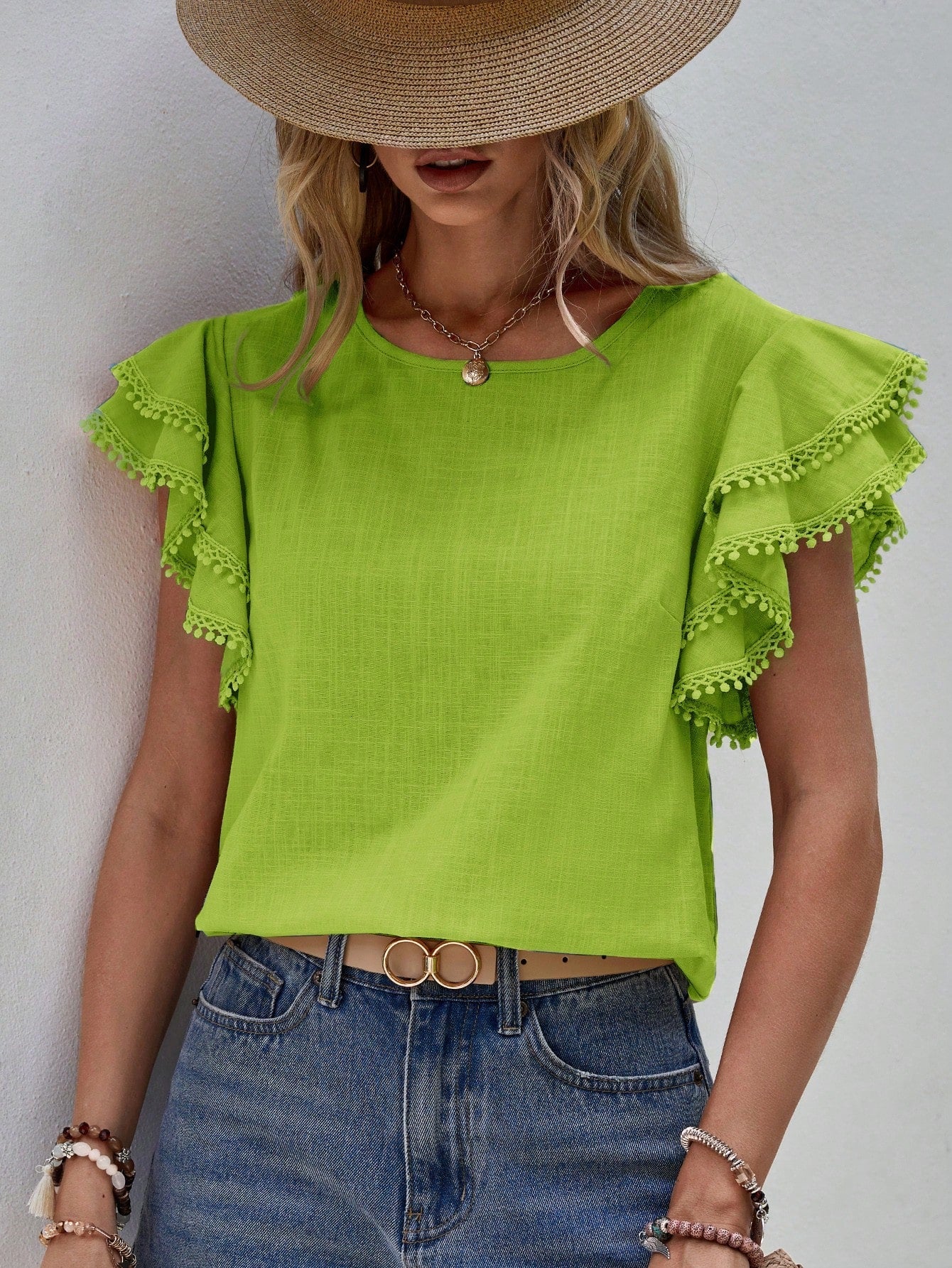 Women's Short-Sleeve Ruffle Shirt – Jolene – view 9