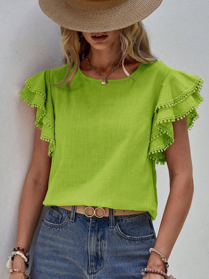 Women's Short-Sleeve Ruffle Shirt – Jolene – view 9
