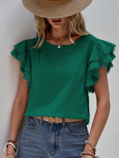 Women's Short-Sleeve Ruffle Shirt – Jolene – view 11