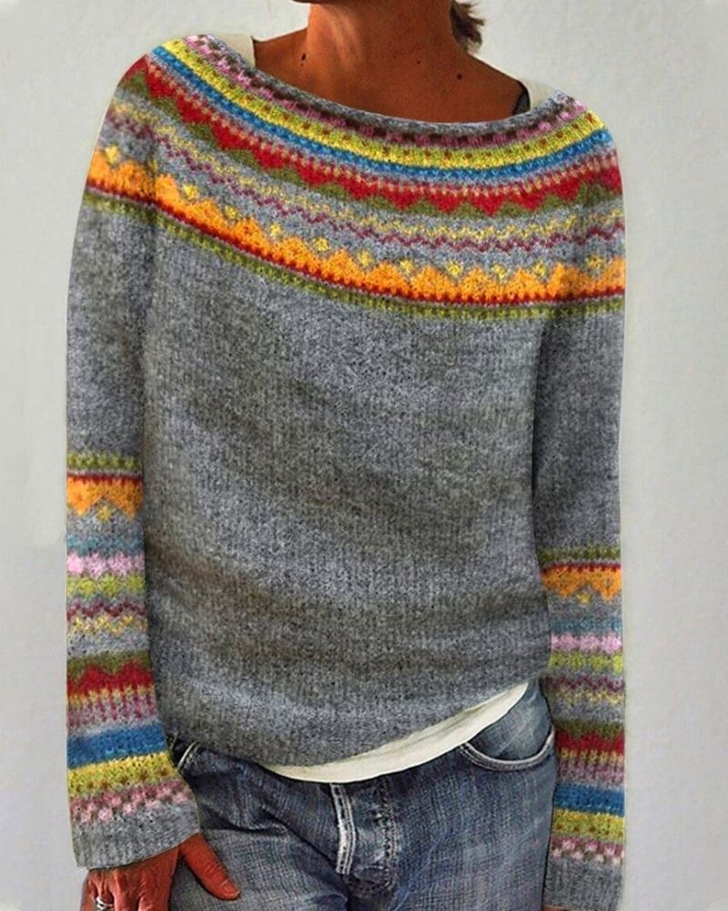 Women's Retro Knit Sweater – Patricia