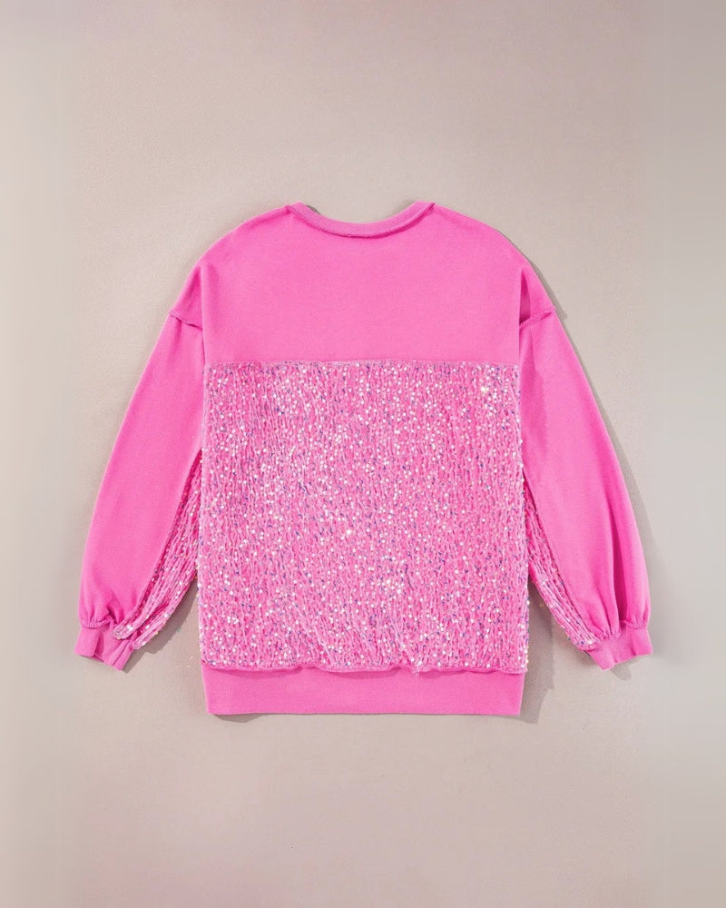 Pink Sequin Oversized Blouse – Paula