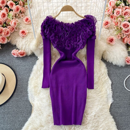 Women's Knit Dress – Larkin – Purple