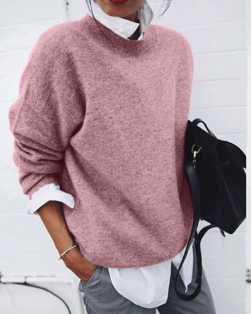 Women's Fine-Knit Sweater – Monica – Pink