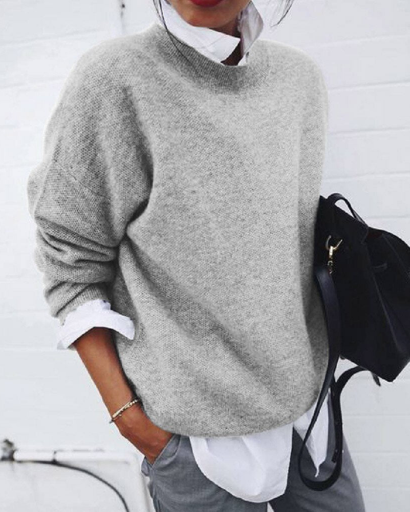 Women's Fine-Knit Sweater – Monica – Gray