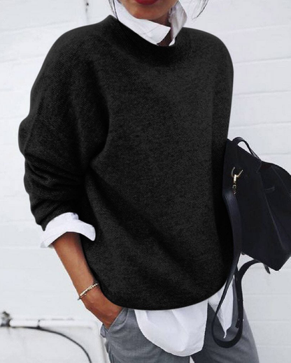 Women's Fine-Knit Sweater – Monica – Black