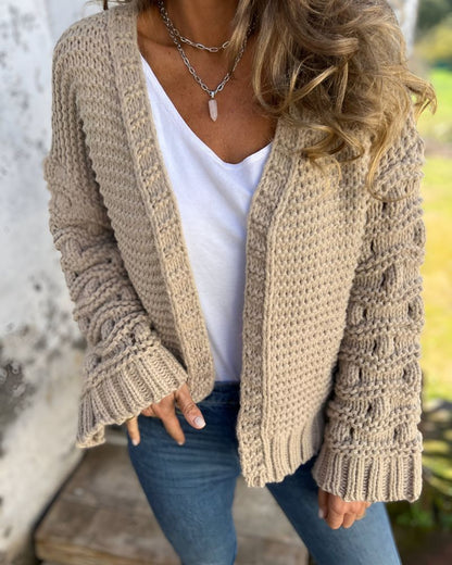 Women's Hand-Knit Cardigan – Carol – Gray
