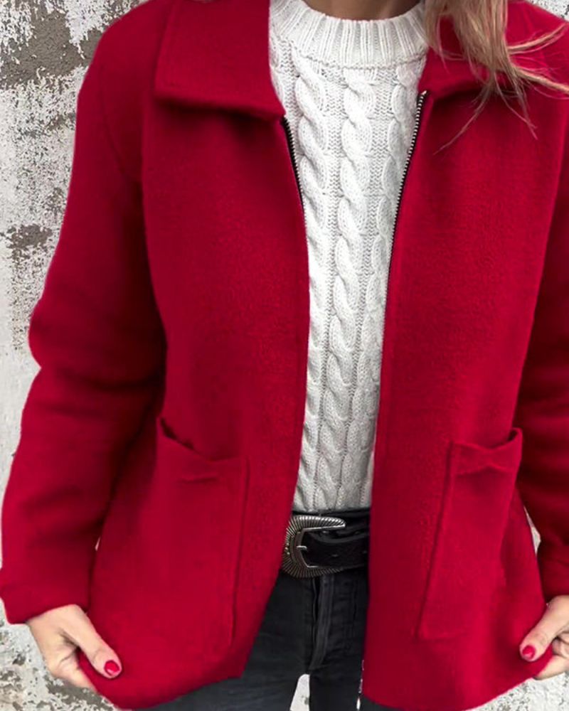 Women's Fleece Sweatshirt Jacket – Fernanda – view 3