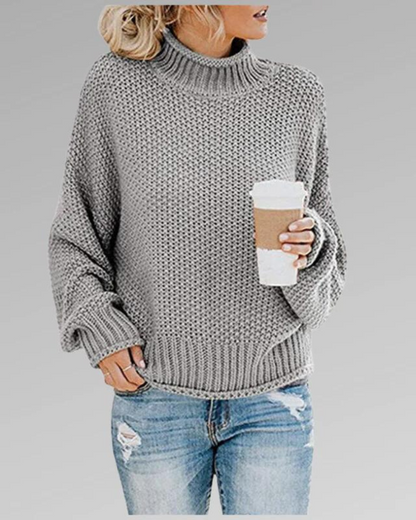 Women's Turtleneck Sweater – Priscila – Gray