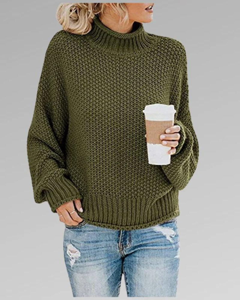 Women's Turtleneck Sweater – Priscila – Green