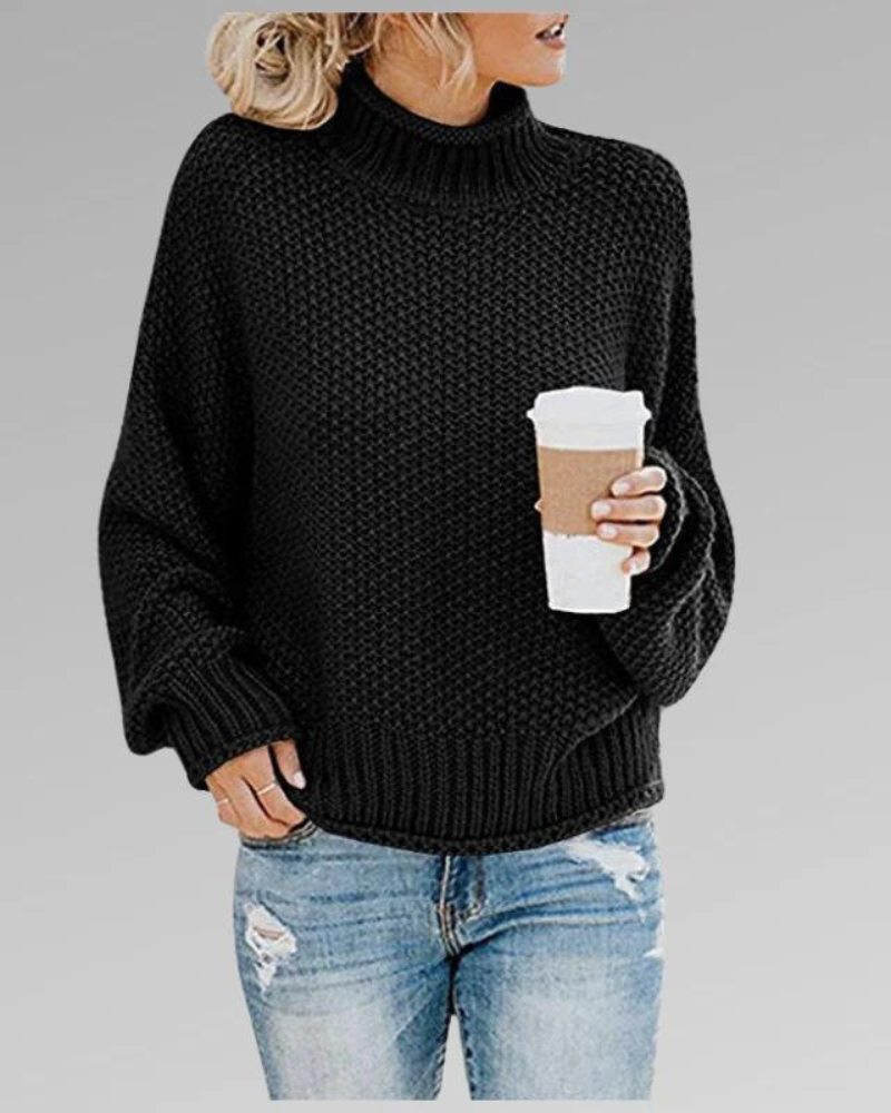 Women's Turtleneck Sweater – Priscila – Black