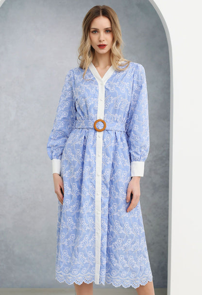 Women's Long Dress – Genilha – Blue