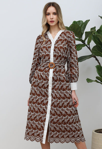 Women's Long Dress – Genilha – Brown