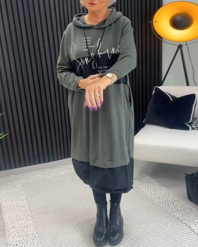 Women's Hooded Sweatshirt Dress – Stevie – view 2