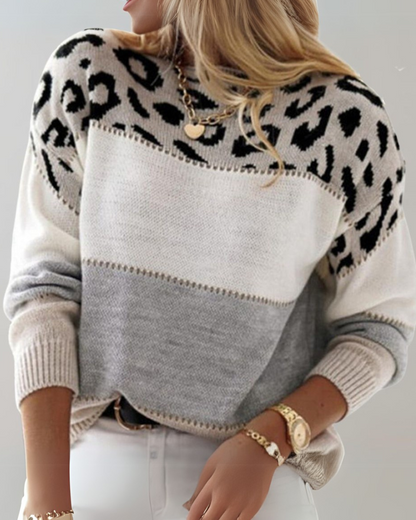 Women's Leopard-Print Knit Sweater – Helena