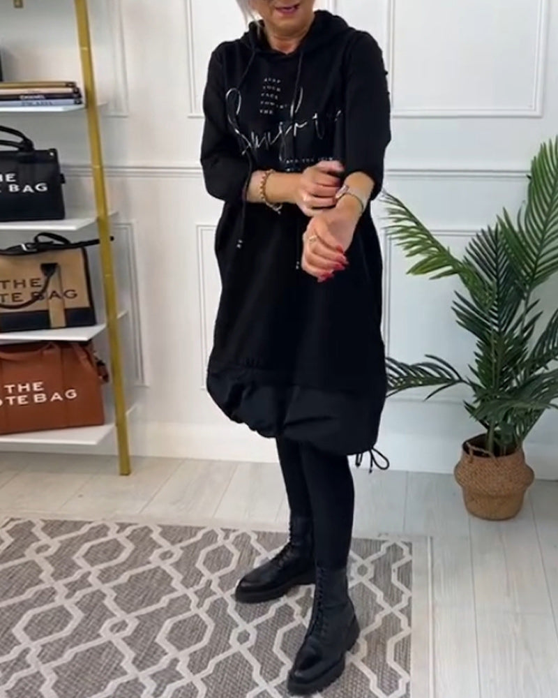 Women's Hooded Sweatshirt Dress – Stevie – view 3