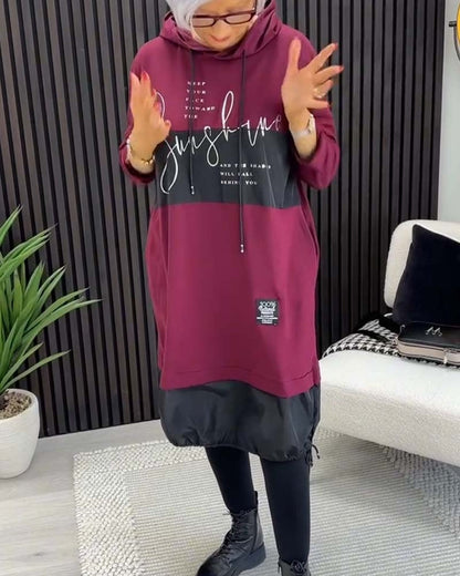 Women's Hooded Sweatshirt Dress – Stevie – view 6