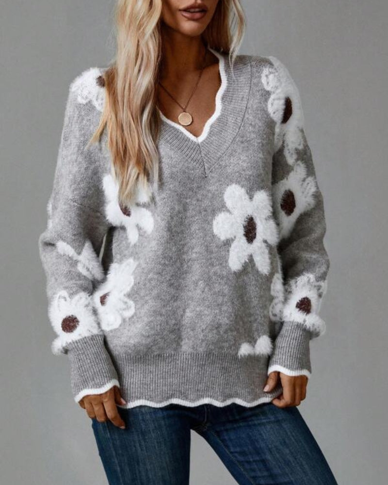 Women's Floral-Print Sweater – Mariana – view 2