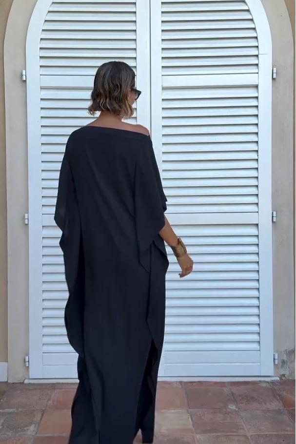 Lightweight Asymmetric Dress with Belt – Leia – view 3