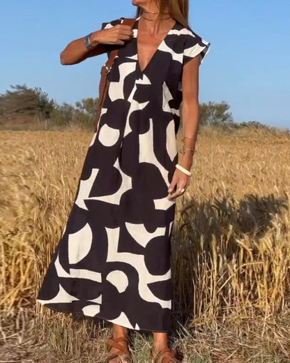 Printed V-Neck Dress – Hero – view 2