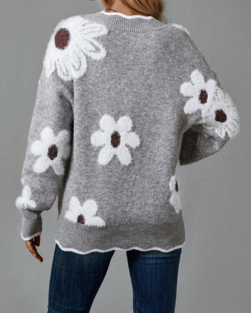 Women's Floral-Print Sweater – Mariana – view 4