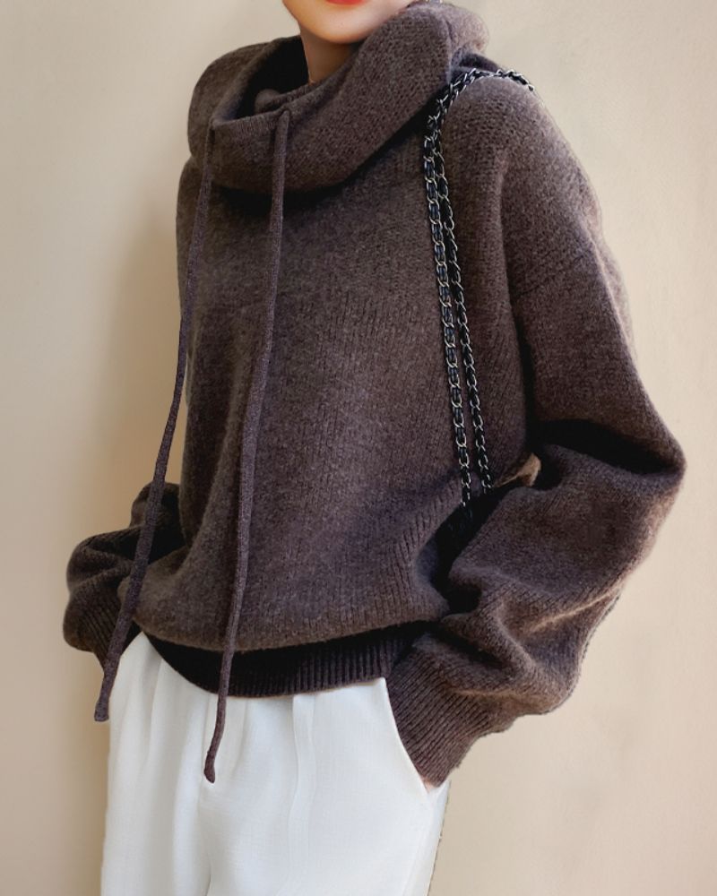 Women's Comfy Hooded Knit Sweater – Loretta