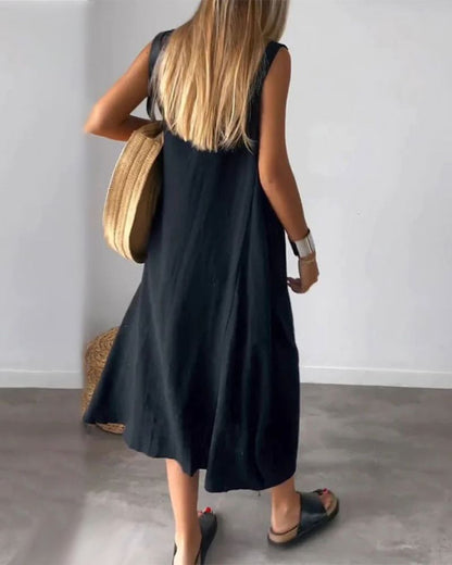 Women's Sleeveless Boho Midi Dress – Lucienne – view 3