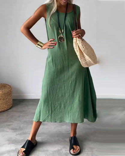 Women's Sleeveless Boho Midi Dress – Lucienne – view 4