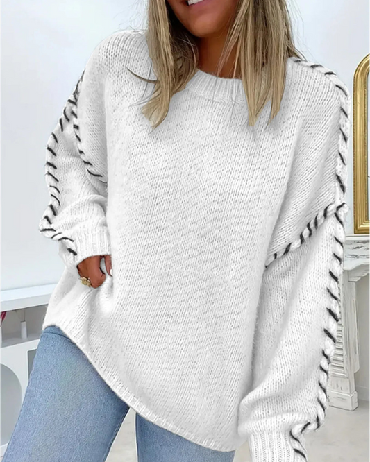 Women's Hand-Knit Blouse – Tatiane – White