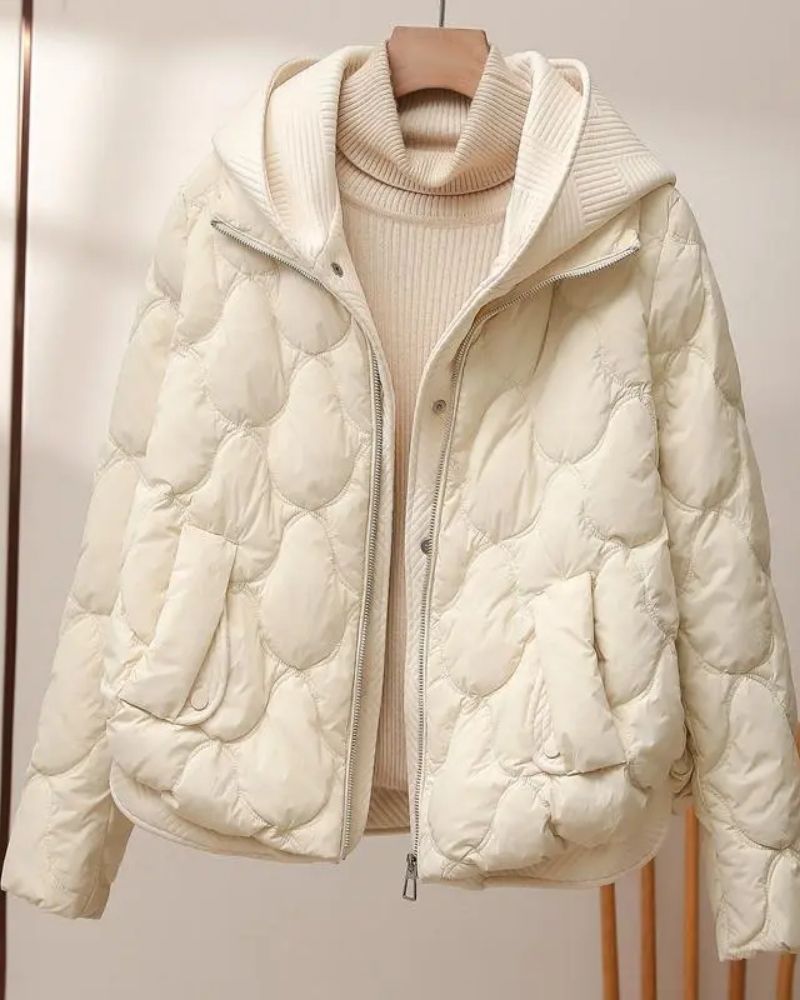 Women's Quilted Hooded Jacket – Berta – White