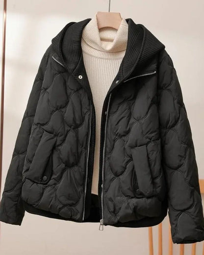 Women's Quilted Hooded Jacket – Berta – Black