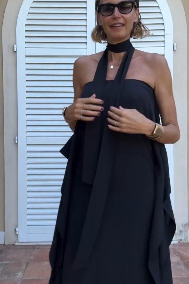 Lightweight Asymmetric Dress with Belt – Leia – view 4