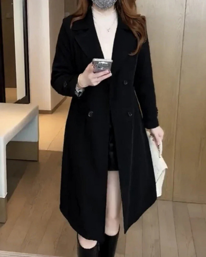 Women's Straight-Cut Lapel Overcoat – Nadia