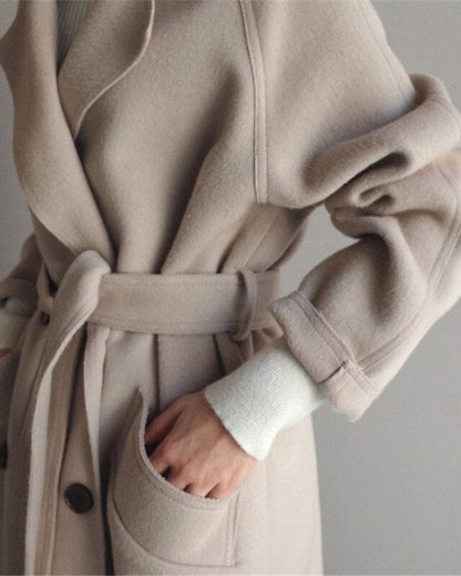 Women's Elegant Longline Wool Overcoat – Leticia