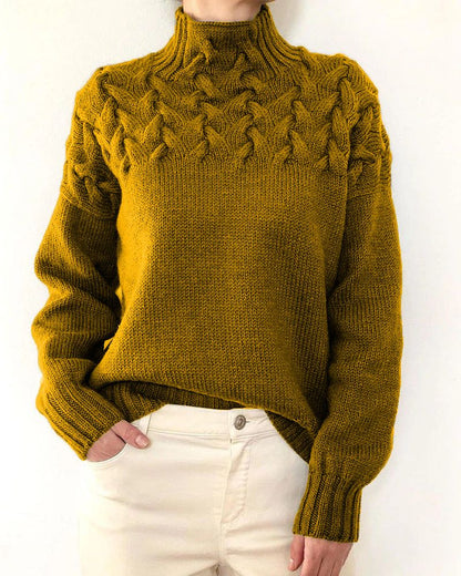 Women's Knit Turtleneck Sweater – Yasmin – Khaki