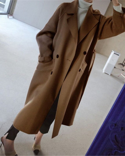 Women's Elegant Longline Wool Overcoat – Leticia – view 2