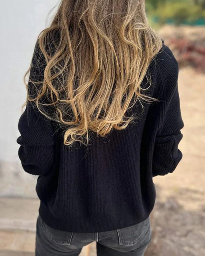 Women's Ribbed Zip Sweater – Noemi