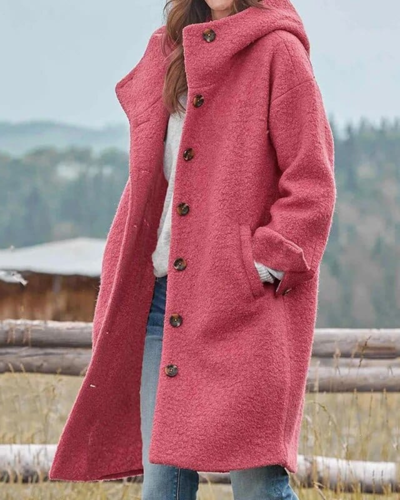 Women's Oversized Hooded Coat – Dena – Pink