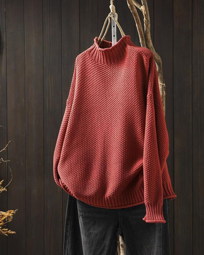Women's Oversized Knit Sweater – Zila – Red