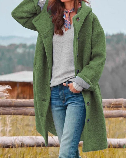 Women's Oversized Hooded Coat – Dena – Green