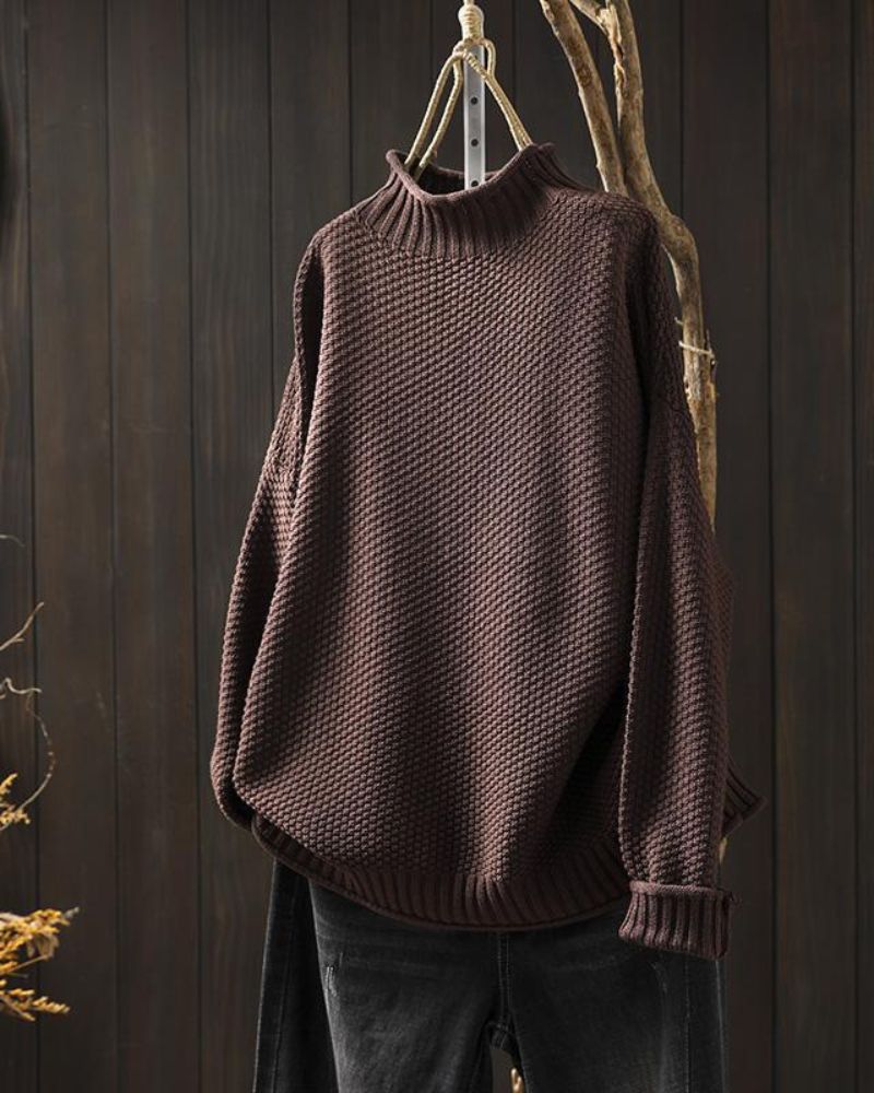Women's Oversized Knit Sweater – Zila – Coffee