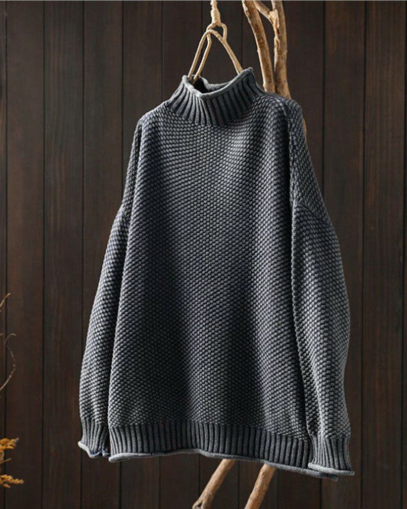 Women's Oversized Knit Sweater – Zila – Gray