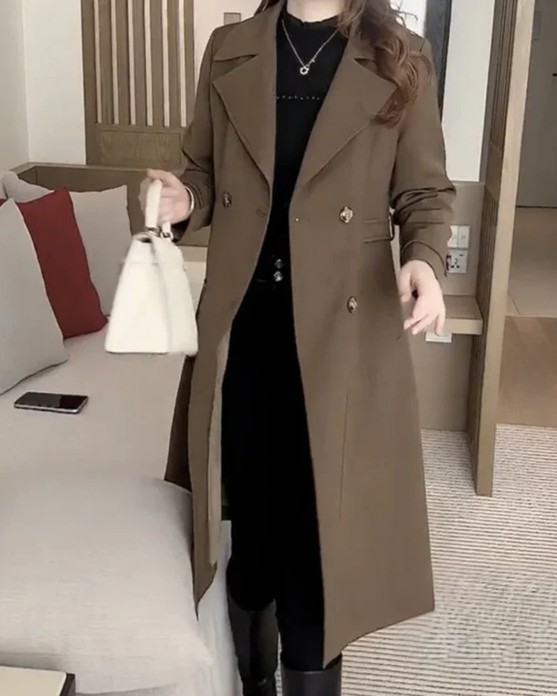 Women's Straight-Cut Lapel Overcoat – Nadia – view 2